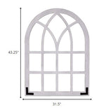 White Distressed Window Pane Wall Mirror