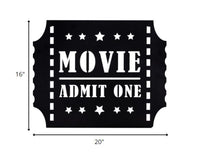 Black Metal Movie Ticket Admit One Wall Art