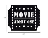 Black Metal Movie Ticket Admit One Wall Art