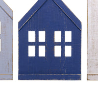 Set of Three House Shaped Wooden Wall Décor