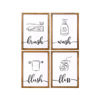 Set of Four Bathroom Themed Wall Art