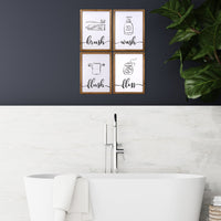 Set of Four Bathroom Themed Wall Art