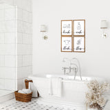 Set of Four Bathroom Themed Wall Art