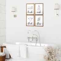 Set of Four Bathroom Themed Wall Art