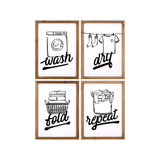 Set of Four Laundry Themed Wall Art