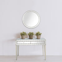 Silver Beaded Mirror and Console Table