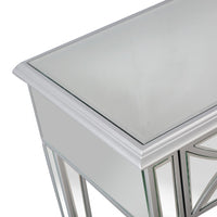 Silver Glass Mirror Console Table