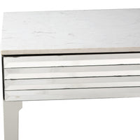 Antiqued Silver Finish Mirror Console Table
