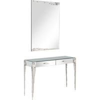 Rectangular Striped Falling Mirror and Console Table