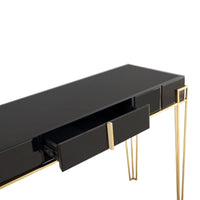 Black Mirrored Console Table