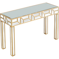 Gold Geometric Console Table