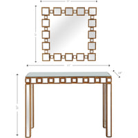 Square Reflective Mirror and Console Table