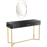 Black and Gold Mirror and Console Table