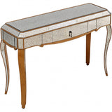 Antiqued Gold Wooden Console Table