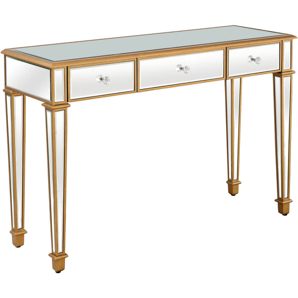 Gold Finish Trim Console Table