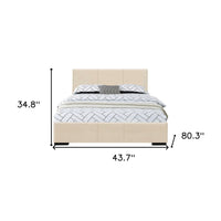 Beige Platform Twin Bed