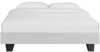 White Platform King Bed with Two Nightstands