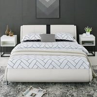 White Platform Queen Bed