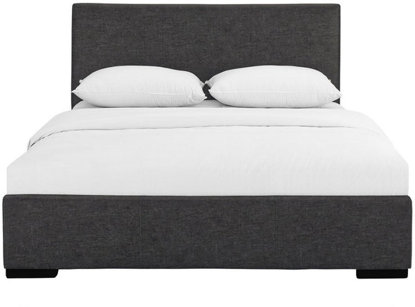 Grey Upholstered King Platform Bed