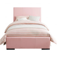 Pink Upholstered Full Platform Bed