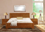 Oak Wood Queen Platform Bed