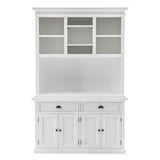 Classic White Buffet Hutch Unit with 2 Adjustable Shelves