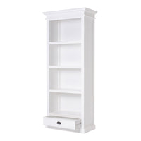 Classic White Bookcase With One Drawer