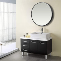 Black Aluminum Frame Round Mirror