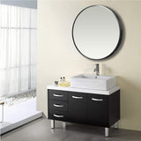 Black Aluminum Frame Round Mirror