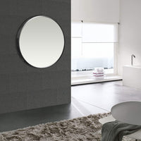 Black Aluminum Frame Round Mirror