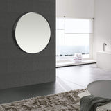Black Aluminum Frame Round Mirror