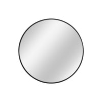 Black Aluminum Frame Round Mirror