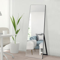 Rounded Wooden Standing Mirror