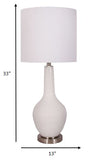 Set of 2 White Modern Glass Table Lamps