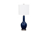 Set of 2 Cobalt Blue Modern Glass Table Lamps