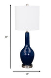 Set of 2 Cobalt Blue Modern Glass Table Lamps