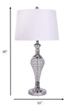 Set of 2 Silver Acrylic Beads Metal Table Lamps