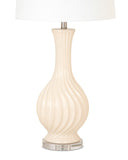 Set of 2 Beige Curved Ceramic Table Lamps