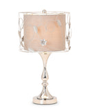 Set of 2 Silver Floral Metal Table Lamps