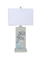 Set of 2 Gray Dolphin Trio Table Lamps