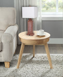 Set of 2 Light Red Louver Base Table Lamps with USB