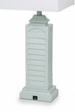 Set of 2 Light Teal Louver Base Table Lamps with USB