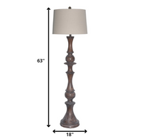 Brown Wash Plantation Floor Lamp