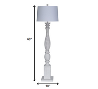 White Wash Plantation Floor Lamp