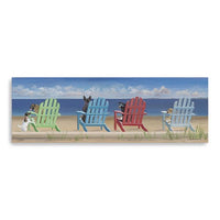 30" Dogs at the Beach Canvas Wall Art