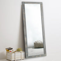 Brushed Gray Wooden Mirror