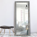 Brushed Gray Wooden Mirror