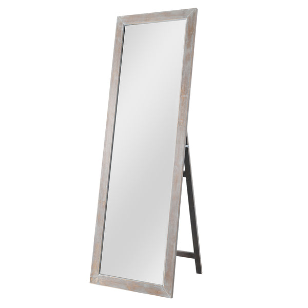 Brushed Gray Wooden Mirror