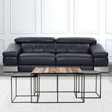Set of Three Black and Rustic Natural Nesting Tables