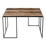 Set of Three Black and Rustic Natural Nesting Tables